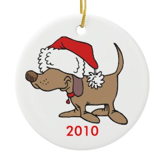 Cartoon Dog Christmas Ornament