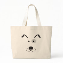 Cartoon Dog Face Illustration Bag