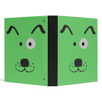 Cartoon Dog Face Illustration Vinyl Binder