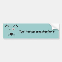 Cartoon Dog Face Illustration Bumper Stickers