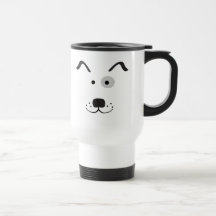 Cartoon Dog Face Illustration Coffee Mugs