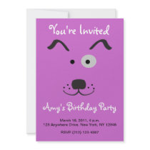 Cartoon Dog Face Illustration Invites
