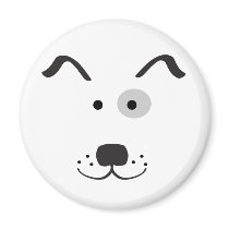 Cartoon Dog Face Illustration Magnet
