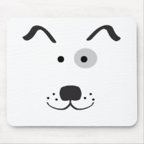 Cartoon Dog Face Illustration Mousepads