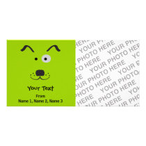 Cartoon Dog Face Illustration Custom Photo Card