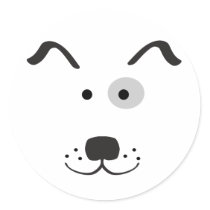 Cartoon Dog Face Illustration Stickers