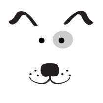 Cartoon Dog Face Illustration T-shirt