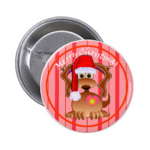 Cartoon Dog Gifts Pinback Buttons