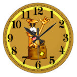 Cartoon Dog In Sack Race Wall Clock