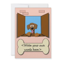 Cartoon Dog in the Window Cards (Customizable) invitations