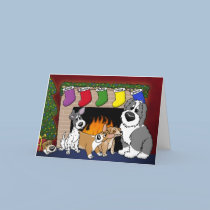 Cartoon Dog Lover Family Christmas Card cards