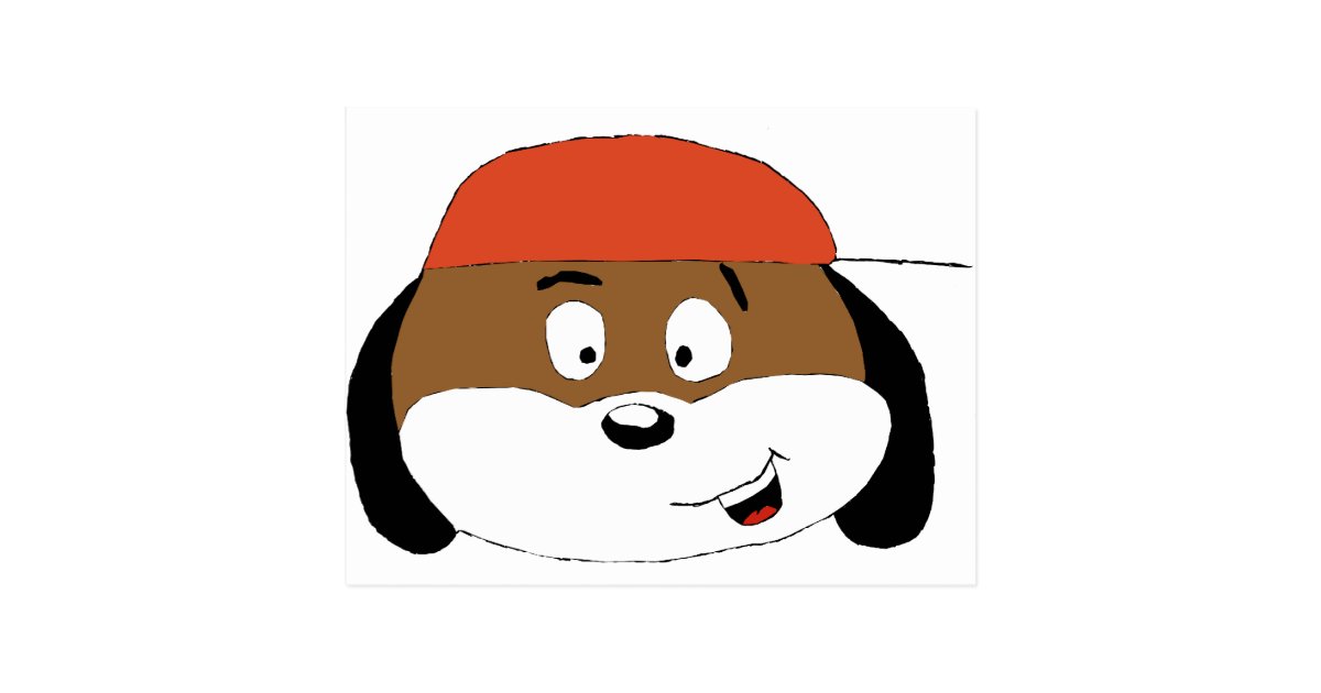 Cartoon Dog With Baseball Cap Postcard Zazzle