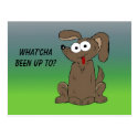 Cartoon Dog with Big Eyes Post Cards