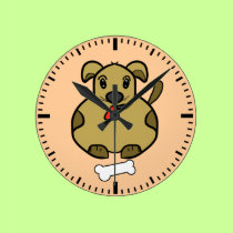 Cartoon Dog With Bone Wall Clock wall clocks