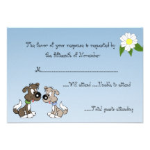 Cartoon Doggie Wedding Response Card Invitations