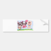 Cartoon Dogs Bumper Sticker