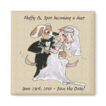 Cartoon Dogs Wedding Save the Date Magnets magnet