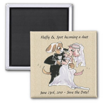 Cartoon Dogs Wedding Save the Date Magnets by zooogle Here is a funny 