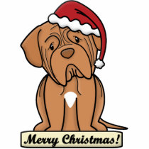 Cartoon Dogue de Bordeaux Christmas Ornament photo sculptures