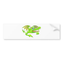 Cartoon Dragon Pointing Down Bumper Stickers