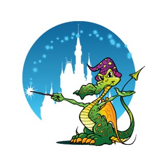 Cartoon Dragon Wizard postcard