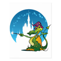 Cartoon Dragon Wizard postcards