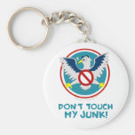 Cartoon Eagle Don't Touch My Junk Funny TSA Logo Key Chain