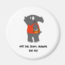 Cartoon Elephant Basketball Player Magnet