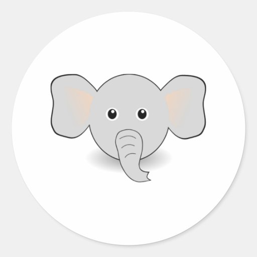 Cartoon Elephant Round Sticker Zazzle