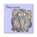 Cartoon Elephant Thnx Tons Magnet