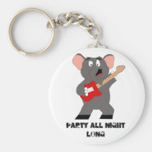 Cartoon Elephant With Guitar Keychain