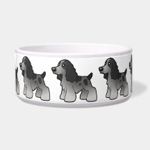 Cartoon English Cocker Spaniel Dog Food Bowl