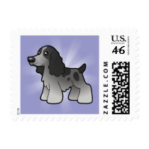 Cartoon English Cocker Spaniel Postage Stamp