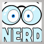 Cartoon Eyes With Glasses NERD posters