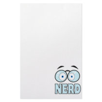 Cartoon Eyes With Glasses NERD Custom Stationery