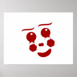 Cartoon Face, happy clown butterfly Poster