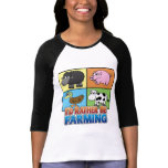 Cartoon Farm Animals - I'd rather be farming! t-shirts