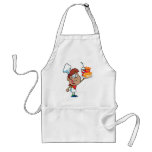 cartoon fast food waiter character apron
