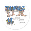 Cartoon Feet say Thank You Custom Stickers by zooogle Cartoon Feet say Thank You Custom Stickers