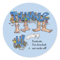 Cartoon Feet Thank You Custom Stickers