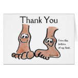Cartoon Feet Thank You Greeting Card