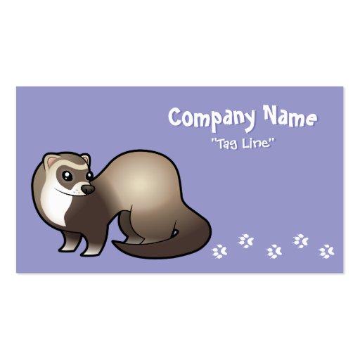 Cartoon Ferret Business Card Template (front side)