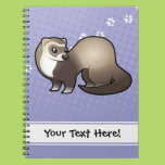 Cartoon Ferret Spiral Note Book