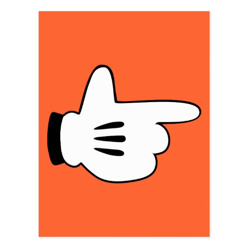 cartoon finger gun postcard Zazzle