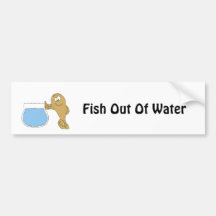 Cartoon Fish By Fish Bowl Bumper Sticker