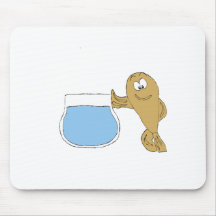 Cartoon Fish By Fish Bowl Mousepads