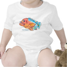 Cartoon Fish Grouper Funny Infant Baby Shirt