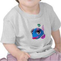 Cartoon Fish with BIg Lips and Eyelashes T Shirt