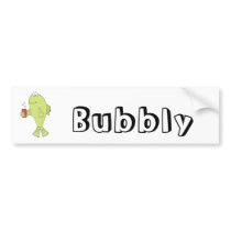 Cartoon Fish With Bubbly Soda Bumper Stickers