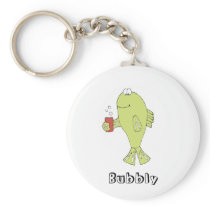 Cartoon Fish With Bubbly Soda Keychains